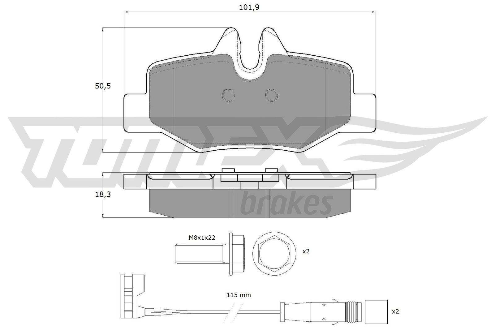 Sada brzdových platničiek kotúčovej brzdy TOMEX Brakes